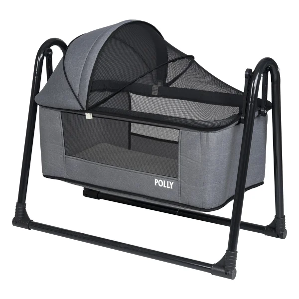 Polly Baby Class Keten Fileli Sallanır Portatif Hamak Beşik - Görsel 4
