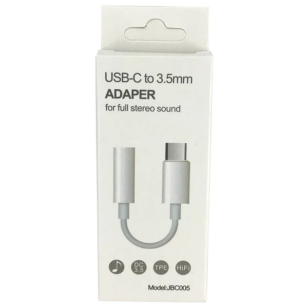 Hadron Type-C To 3.5mm Kulaklık Çevirici Dönüştürücü Adaptör Ses Aux Type-C Çevirme - Beyaz - Görsel 2