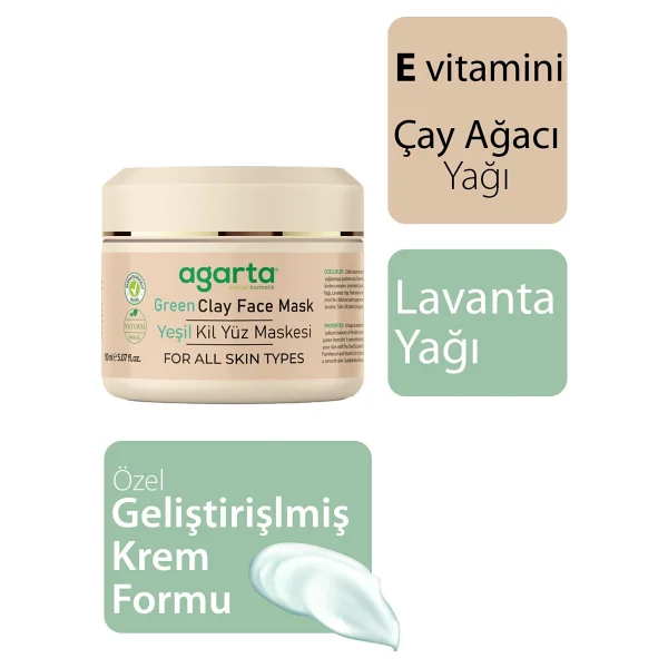 Agarta Yeşil Kil 150 Ml Yüz Maskesi - Görsel 3