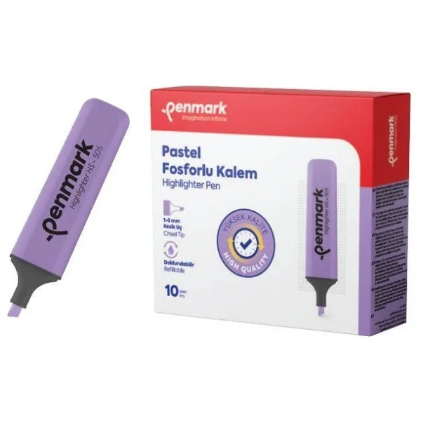 Penmark Pastel 10'lu Fosforlu Kalem - Görsel 3