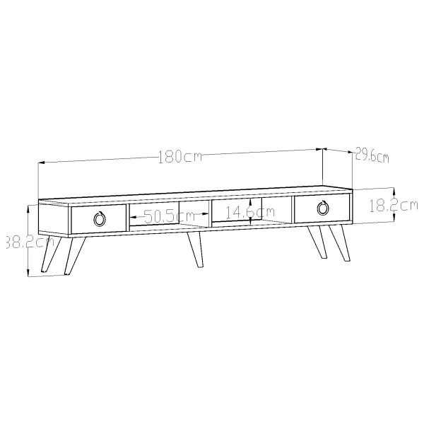 Givayo Lima TV Ünitesi Ceviz 180 Cm - Görsel 4