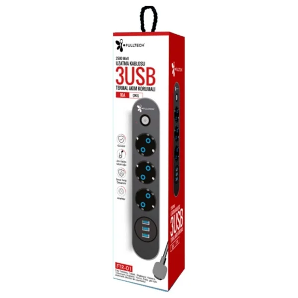 Fulltech Termal Akım Korumalı Piriz - Görsel 2