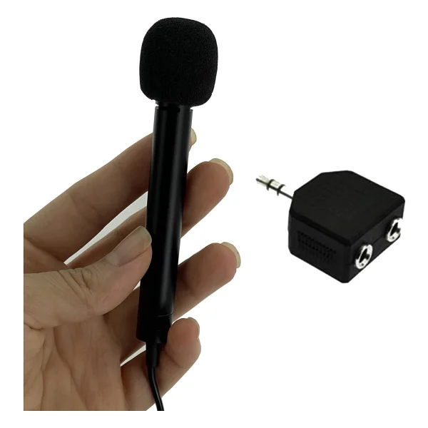 Coverzone Mini El Mikrofonu Professional Röportaj Kulaklık Mikrofon Birleştirici Aparatlı Mini El Mikrofonu - Görsel 2