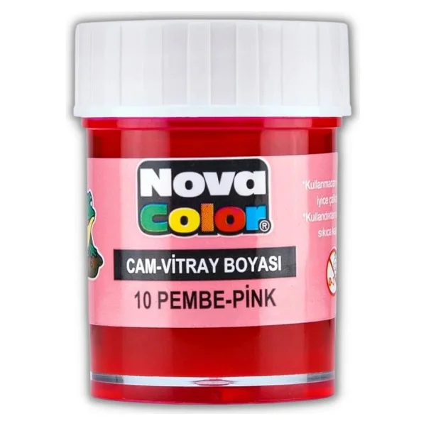 Nova Color Su Bazlı Cam Vitray Boyası 25 Ml Pembe - Görsel 6