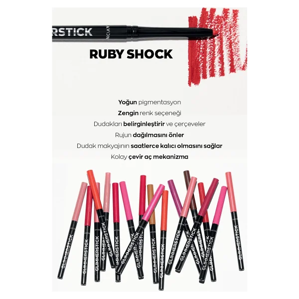 Avon Glimmerstick Dudak Kalemi Ruby Shock - Görsel 2