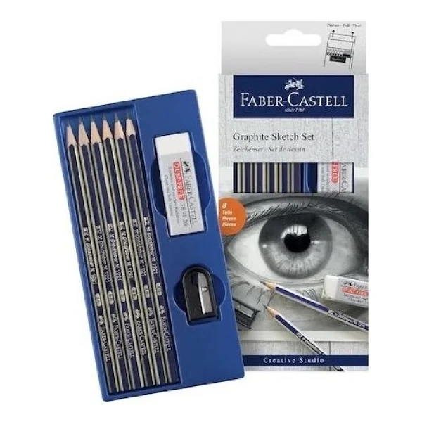 Faber Castell Goldfaber Dereceli Kalem Seti Silgi+Kalemtıraş - Görsel 3