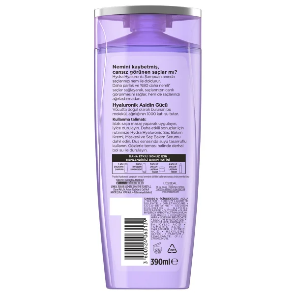 L'oreal Paris Elseve Hydra Nem Dolduran 390 Ml Şampuan - Görsel 2
