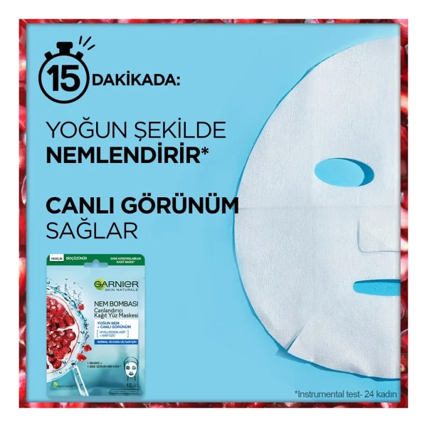 Garnier Nem Bombası Normal Ve Kuru Ciltler Canlandırıcı Kağıt Yüz Maskesi - Görsel 4