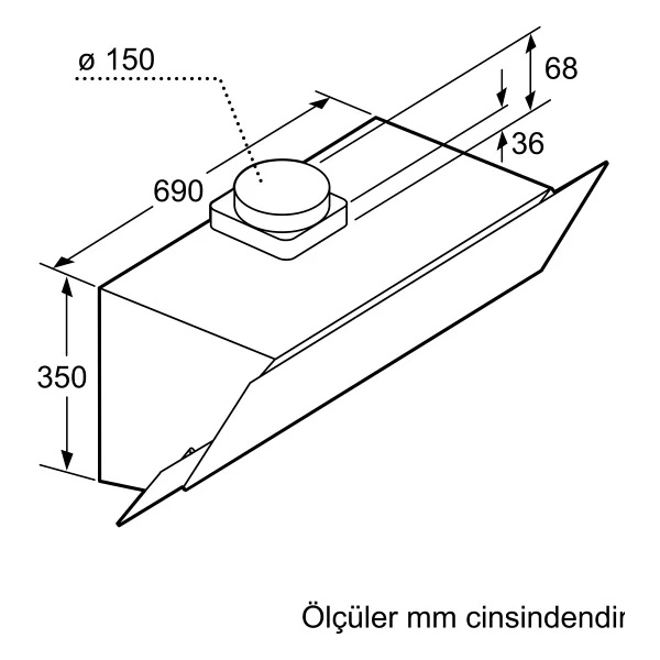 Bosch Dwk095g20t Beyaz Duvar Tipi Davlumbaz - Görsel 4