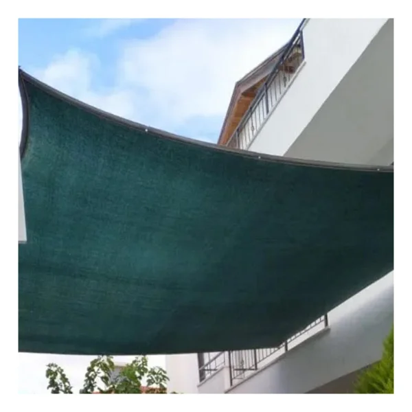 Gölgelik File Çit Filesi %95 Gölge Koruma 4 Metre Enli Yeşil 95'lik Bahçe Çiti Halkalı Kuşaklı - 4m X 6m - Görsel 5