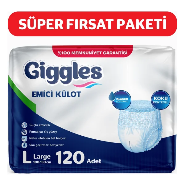 Giggles Emici Külot Büyük Boy L 30'lu 4 Adet Hasta Bezi - Görsel 6
