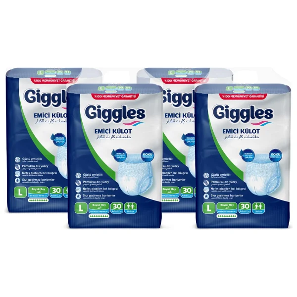 Giggles Emici Külot Büyük Boy L 30'lu 4 Adet Hasta Bezi - Görsel 2