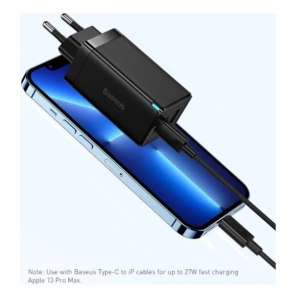 Baseus Gan3 Pro 65 W Type-C Kablolu Hızlı Şarj Aleti - Görsel 2