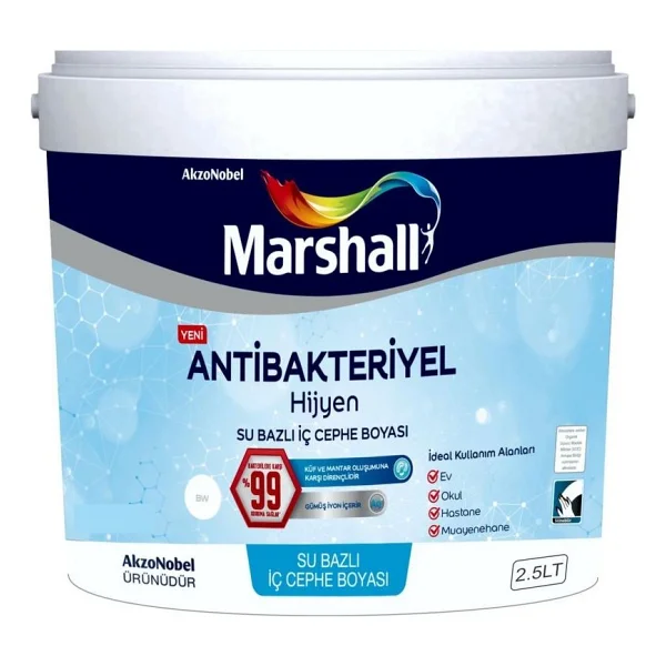 Marshall Antibakteriyel Hijyen 2.5 Lt Silinebilir İç Cephe Boyası - Lila - Görsel 2