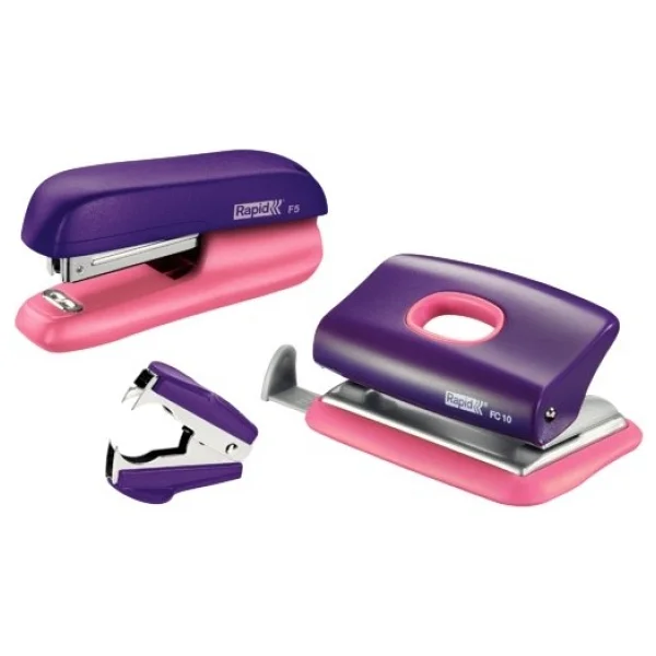 Rapid 5000372 Zımba & Delgeç Set Mini F5, Mor/Pembe - Görsel 2
