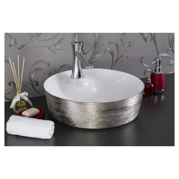 Lena E-5002G Tezgah Üstü Porselen Lavabo - Görsel 2