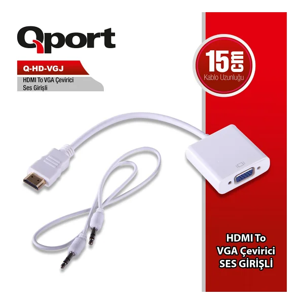 Qport Q-HD-Vgj Hdmı To Vga Dönüştürücü - Görsel 6