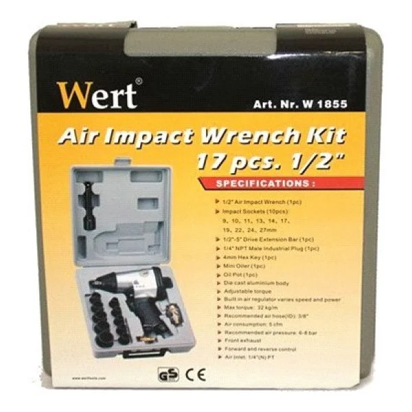 Wert 1855 17 Parça 1/2" Havalı Somun Sıkma Makinesi - Görsel 2