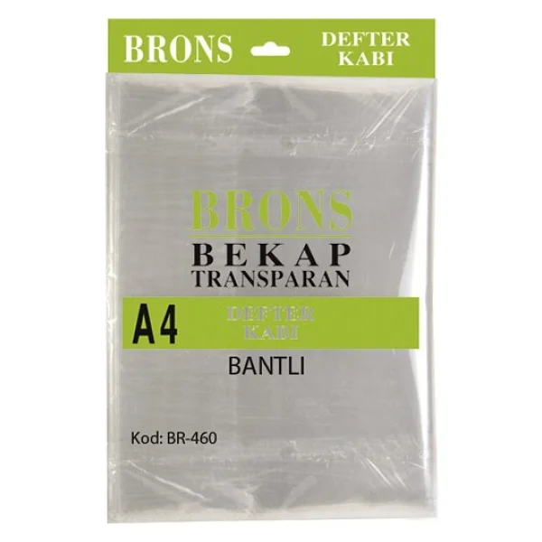 Brons Defter Kabı A4 Şeffaf 10lu Bantlı Br-460 - Görsel 3