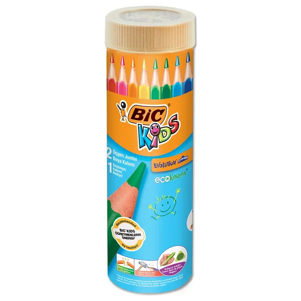 Bic Kids Evolution Metal Tüp Üçgen 12+1'li Jumbo Kuru Boya Seti - Görsel 7