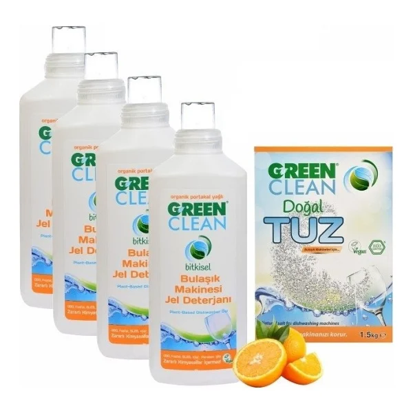 U Green Clean Bulaşık Makinesi Jel Deterjan 4'lü Paket Ve Tuz - Görsel 2
