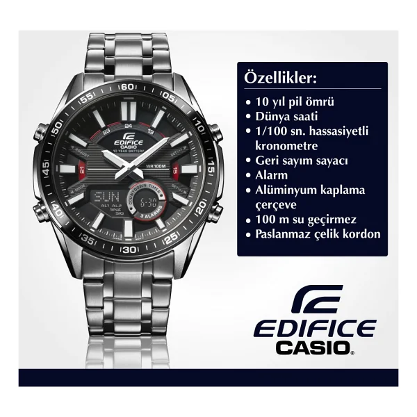 Casio Edifice Efv-C100d-1avdf Gri-Siyah Erkek Kol Saati - Görsel 6
