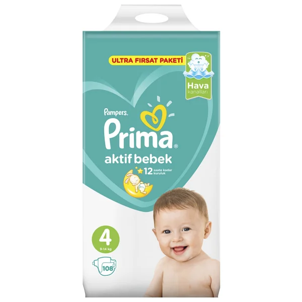 Prima Aktif 4 Numara Maxi 108'li Bebek Bezi - Görsel 10