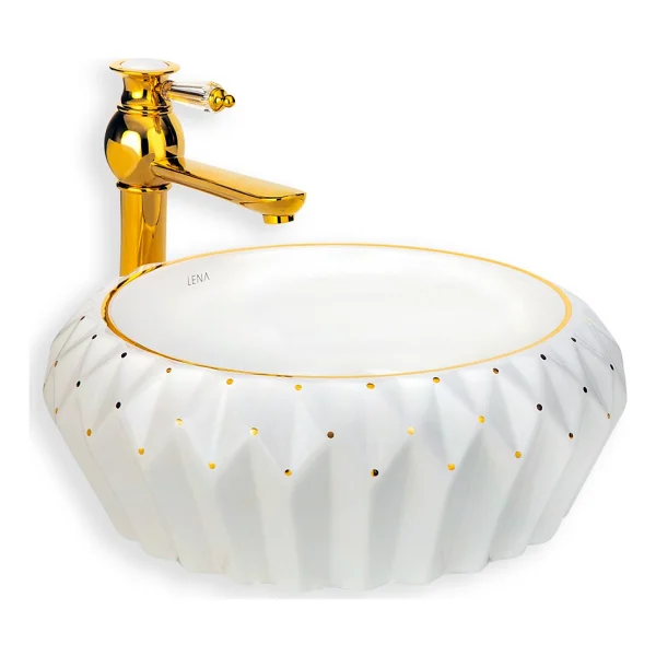 Lena E-8138 Tezgah Üstü Porselen Lavabo - Görsel 2