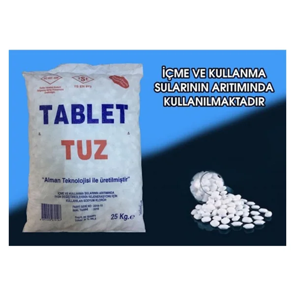 Tablet Tuz 25 Kg 1 Çuval Mekanik Yumuşatma Tuzu- Tablet Tuz - Arıtma - Görsel 2