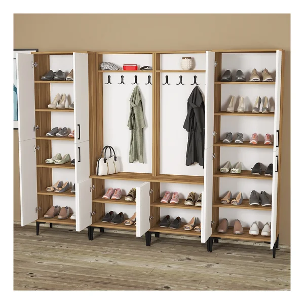 Kalender Dekor Rose-1-1-4-4 Portmanto Vestiyer Ayakkabılık Rs02 - 010 - Beyaz - Görsel 4