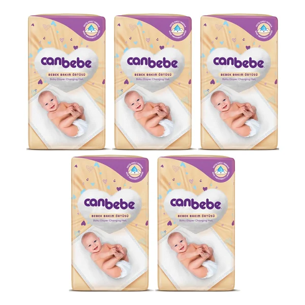 Canbebe Bebek Bakım Örtüsü 60x60 5x8 Adet (40 Adet) - Yenidoğan - Beyaz - Görsel 2
