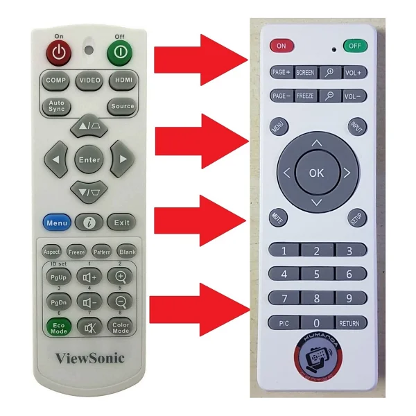 Viewsonic Q-3101 / A0001005pa500 Pa503 Pg700 Ps500 Ps501 Vs16907 Vs16909 Projeksiyon Kumandası - Görsel 2