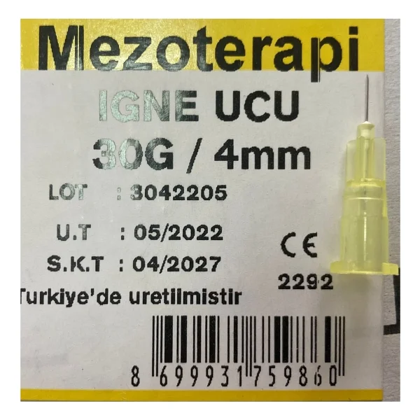 Genject Mezoterapi İğnesi 30 G 4mm Profesyonel Kalite Medikal Ürünler - Görsel 3