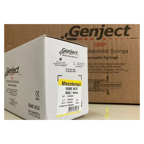 Genject Mezoterapi İğnesi 30 G 4mm Profesyonel Kalite Medikal Ürünler - Görsel 2