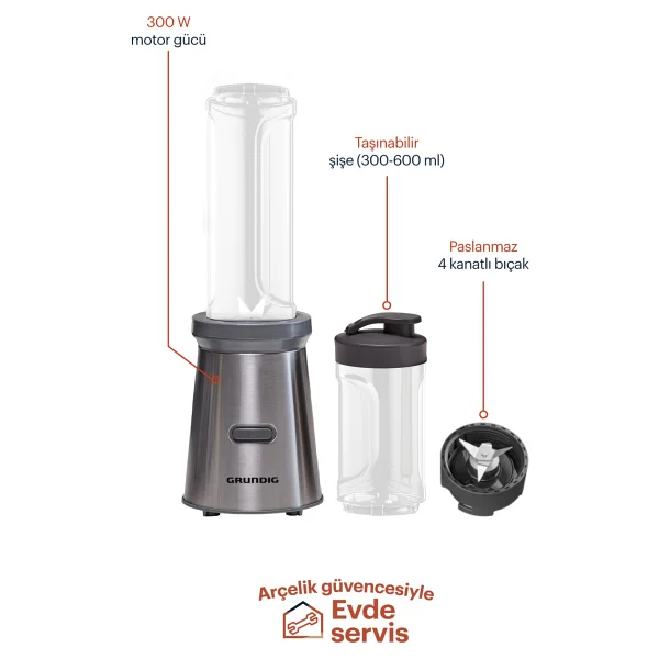 Grundig Kb 4134 Tı 300 W Kişisel Blender - Görsel 2
