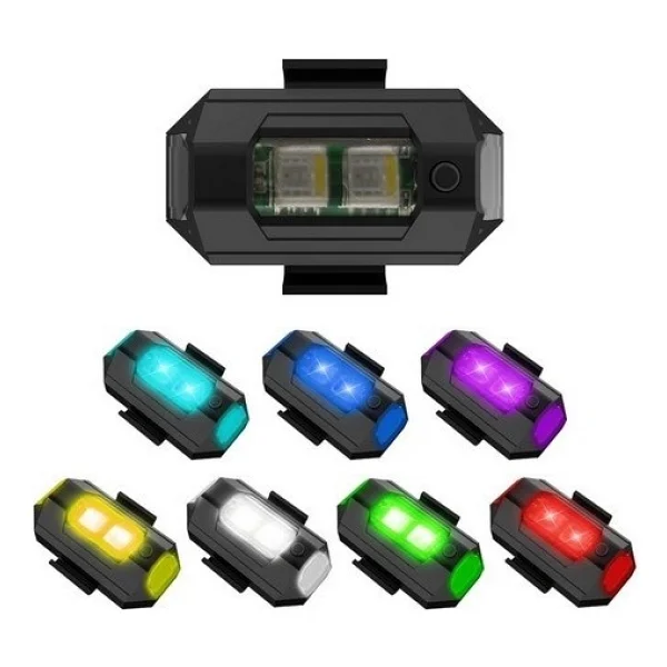 Nkt Group RGB Motosiklet Drone Bisiklet Otomotiv Çakar Şarjlı Kablosuz Mini LED - 7 Farklı Renk - Görsel 5