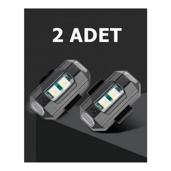 Nkt Group RGB Motosiklet Drone Bisiklet Otomotiv Çakar Şarjlı Kablosuz Mini LED - 7 Farklı Renk - Görsel 3