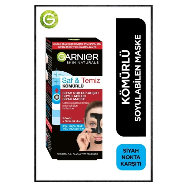 Garnier Saf & Temiz Kömürlü Siyah Nokta Karşıtı Soyulabilen Maske 50 Ml - Görsel 2