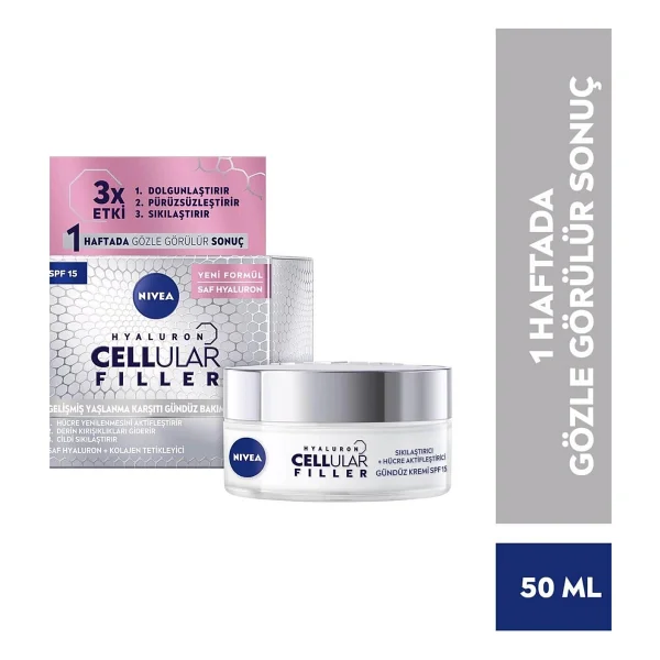 Nivea Hyaluron Cellular Filler Sıkılaştırıcı + Yaşlanma Karşıtı Spf 15 50 Ml Gündüz Kremi - Görsel 4