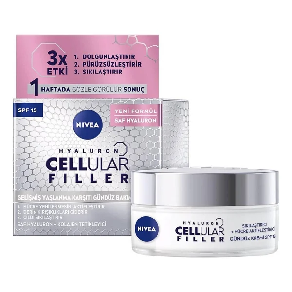 Nivea Hyaluron Cellular Filler Sıkılaştırıcı + Yaşlanma Karşıtı Spf 15 50 Ml Gündüz Kremi - Görsel 2