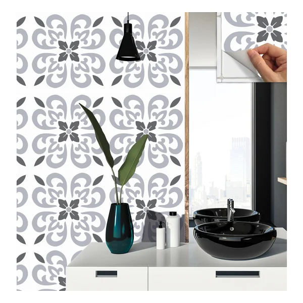 Tink Kendinden Yapışkanlı Banyo Mutfak Kaplama Geometrik 07 Desenli Pvc Karo 30x30 Cm (11 Adet) 1 M2 - Görsel 4