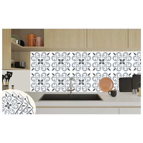 Tink Kendinden Yapışkanlı Banyo Mutfak Kaplama Geometrik 07 Desenli Pvc Karo 30x30 Cm (11 Adet) 1 M2 - Görsel 5