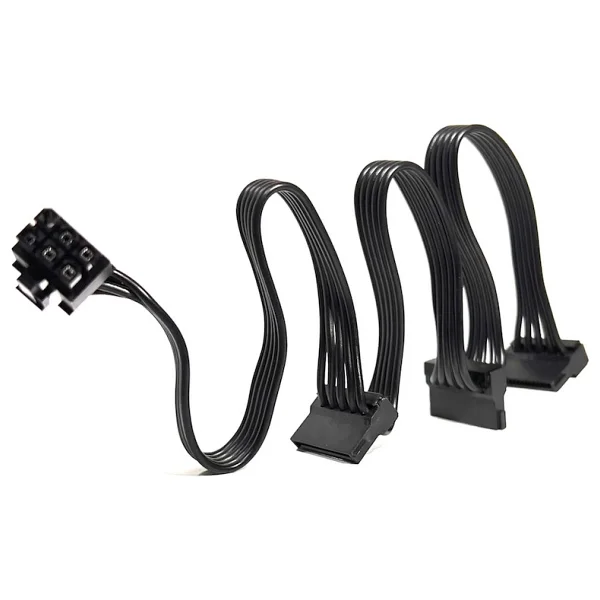 Aogo Pcıe 6pin Modüler Power Kablo 6 Pin 3x Sata Güç Kablosu Pcı-E 6 Pin Erkek - 3 Sata Dişi Güç Splitter