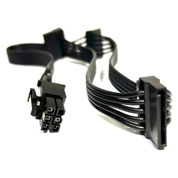 Aogo Pcıe 6pin Modüler Power Kablo 6 Pin 3x Sata Güç Kablosu Pcı-E 6 Pin Erkek - 3 Sata Dişi Güç Splitter - Görsel 3