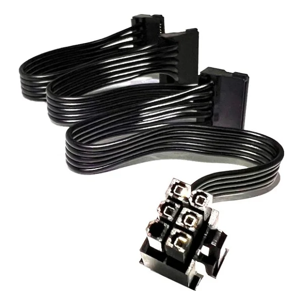 Aogo Pcıe 6pin Modüler Power Kablo 6 Pin 3x Sata Güç Kablosu Pcı-E 6 Pin Erkek - 3 Sata Dişi Güç Splitter - Görsel 5