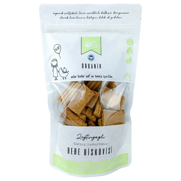 Og Natural Organik Bebek Bisküvisi 300 Gr +6 Ay İçerik: Organik Zeytinyağı Ve Tam Buğday - Hediyesiz - Görsel 5