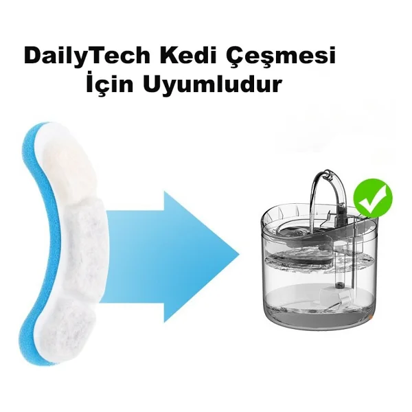 Dailytech Pet Kedi Su Pınarı Çeşmesi Şelalesi İçin Yedek Filtre - Görsel 5