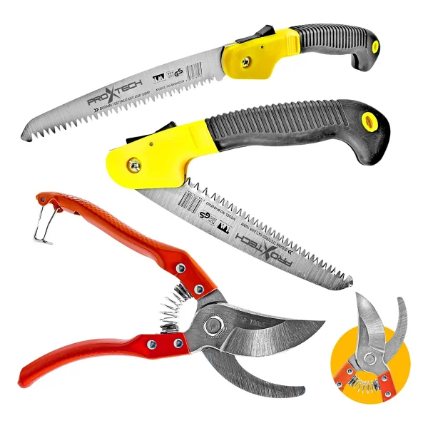 Proxtech Katlanabilir Emniyetli Cep Bahçe Budama Testeresi 180 Mm Dal Budama Makası 2li Set - Görsel 5