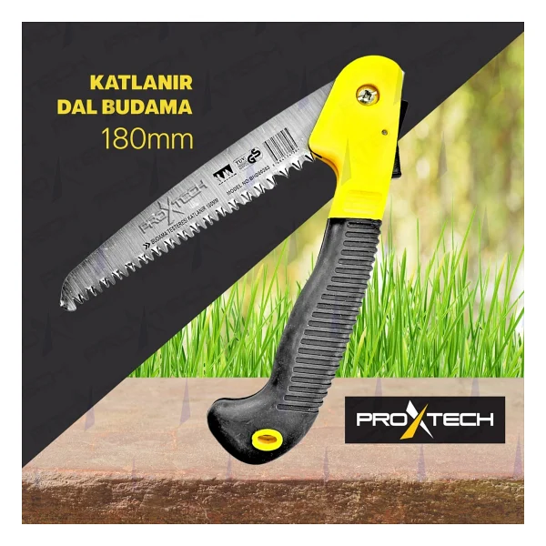 Proxtech Katlanabilir Emniyetli Cep Bahçe Budama Testeresi 180 Mm Dal Budama Makası 2li Set - Görsel 3