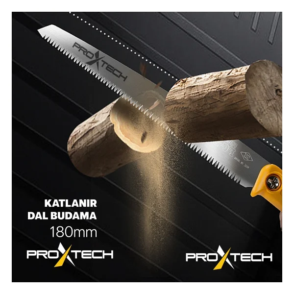 Proxtech Katlanabilir Emniyetli Cep Bahçe Budama Testeresi 180 Mm Dal Budama Makası 2li Set - Görsel 4